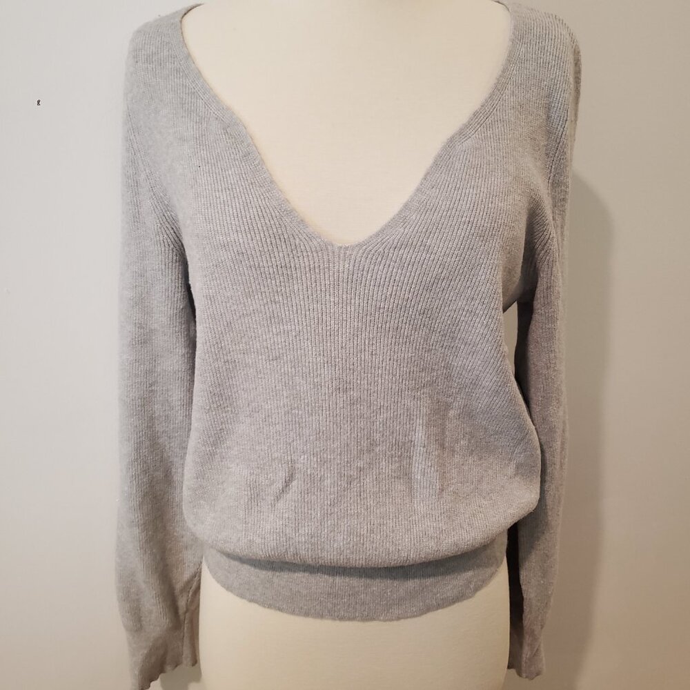Leith Light Gray Ribbed Sweater - Picture 10 of 14